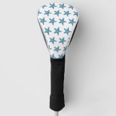 Nautical Watercolor Blue Starfish Golfheadcover (Voorkant)