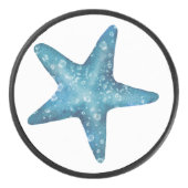 Nautical Watercolor Blue Starfish Hockey Puck (Voorkant)