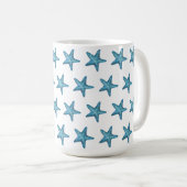 Nautical Watercolor Blue Starfish Koffiemok (Voorkant rechts)