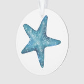 Nautical Watercolor Blue Starfish Ornament (voorkant)