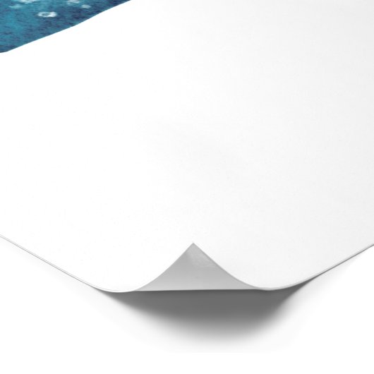 Nautical Watercolor Blue Starfish Poster (Hoek)