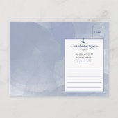 #Nautical Waterverf Bruiloft / Evenement Save the  Aankondigingskaart (Achterkant)