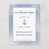 #Nautical Waterverf Bruiloft / Evenement Save the Aankondigingskaart (Voorkant)