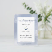 #Nautical Waterverf Bruiloft / Evenement Save the  Aankondigingskaart (Staand voorkant)