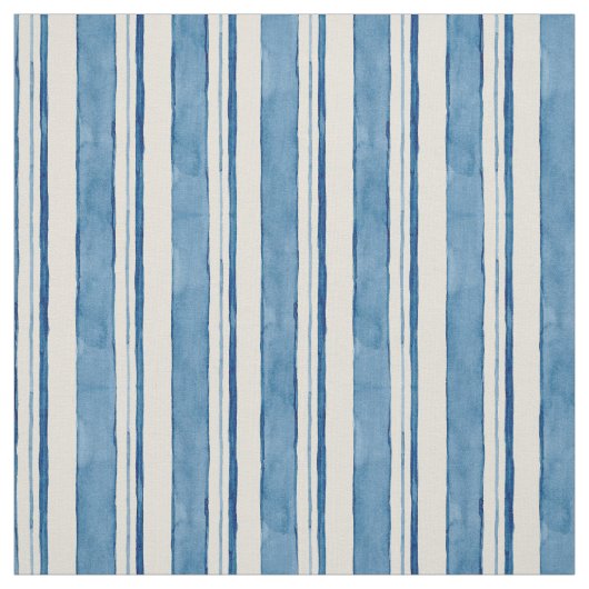 Nautical Waterverf Hand Painted Striped Pattern Stof (Swatch)