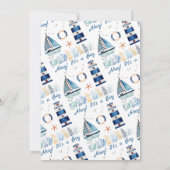 Nautical Waterverf Navy Blue Boy Baby shower Kaart (Achterkant)