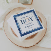 Nautical Waterverf Navy Blue Boy Baby shower Servet