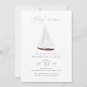 Nautical Waterverf Sailboat Baby shower Kaart (Voorkant)
