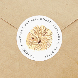 Nautical Waterverf Seashells Return Address Ronde Sticker
