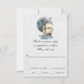 Nautical Waterverf Ship and Full Moon Wedding RSVP Kaartje (Achterkant)
