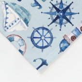 Nautical Waterverf Throw Fleece Deken (Hoek)