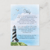 Nautical Waterverf Wedding Details vuurtoren Informatiekaartje (Voorkant)
