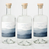 Nautical Waterverf Wedding Likeurfles Etiket (Flessen)