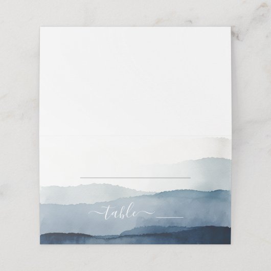 Nautical Waterverf Wedding Plaatskaartje (Buitenkant ongevouwen)