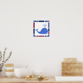 Nautical Wave Nursery Walvis Poster (Keuken)