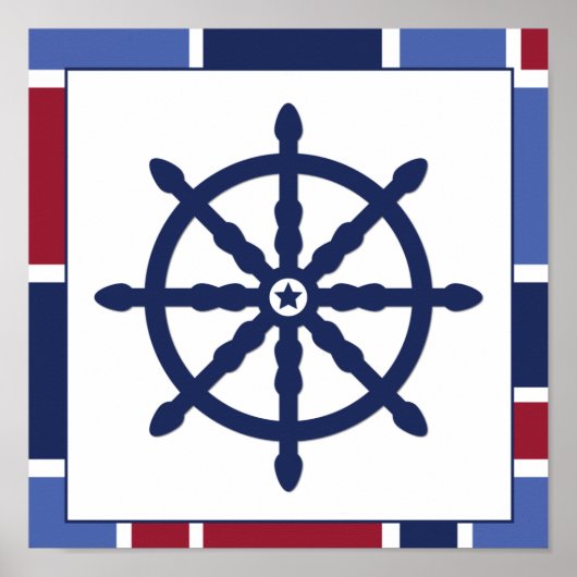 Nautical Wave Nursery Wheel Poster (Voorkant)