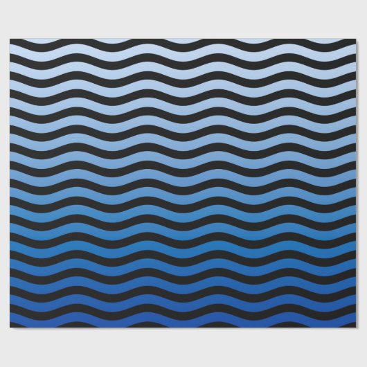 Nautical Waves Blue Hue Cadeaupapier (Vlak)