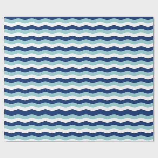 Nautical Waves Pattern Cadeaupapier (Vlak)