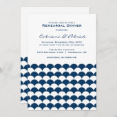 Nautical Waves Pattern Rehearsal Dinner Uitnodigin Kaart (Voorkant / Achterkant)