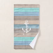 Nautical Weathered Summer Beach Wood Anchor Bad Handdoek (Handdoek)