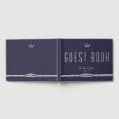 Nautical Weddenbank met blauwe ankers Gastenboek (Volledig)