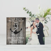 Nautical Weddenfoto Hartelijk dank Bedankkaart (Staand voorkant)