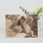 Nautical Weddenfoto Hartelijk dank Bedankkaart (Staand voorkant)