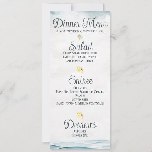 Nautical Weddenrenmenu Kaart (Voorkant)