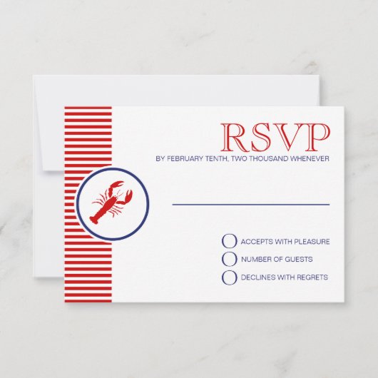 Nautical Weddenschap Theme RSVP Red Lobster Aangep (Voorkant)