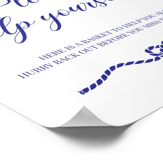 Nautical Weddenschap van Navy Blue-dames Bathroom  Poster (Hoek)