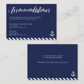 Nautical Wedding Accommodatie Kaarten met strepen (Voorkant / Achterkant)