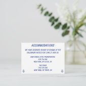 Nautical Wedding Accommodations Visitekaartjes Informatiekaartje (Staand voorkant)