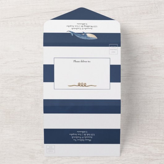 Nautical Wedding All In One Uitnodiging (Buitenkant)