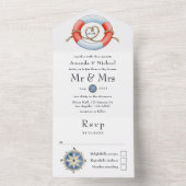Nautical Wedding All In One Uitnodiging (Binnen)