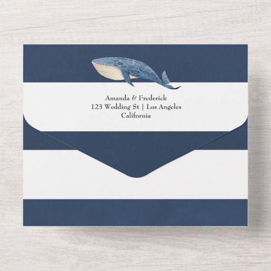 Nautical Wedding All In One Uitnodiging (Achterkant)