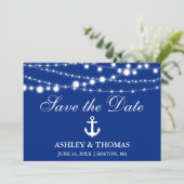 Nautical Wedding Anchor Lichten Save the Date (Staand voorkant)