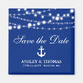 Nautical Wedding Anchor Lichten Save the Date S Magneet (Voorkant)