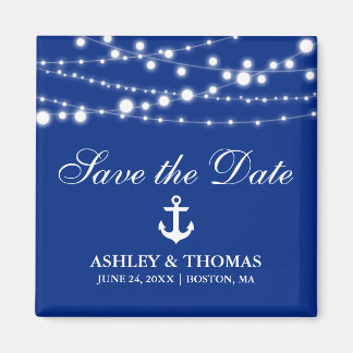 Nautical Wedding Anchor Lichten Save the Date S Magneet