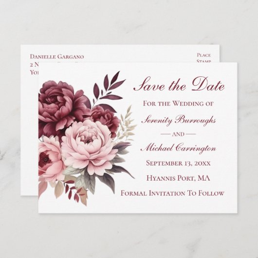 Nautical Wedding Anker Navy Blue Opslaan van de da Briefkaart (Voorkant / Achterkant)