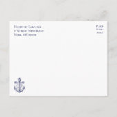 Nautical Wedding Anker Navy Blue Opslaan van de da Briefkaart (Achterkant)