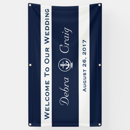Nautical Wedding Banner 3' x 5' (Verticaal)