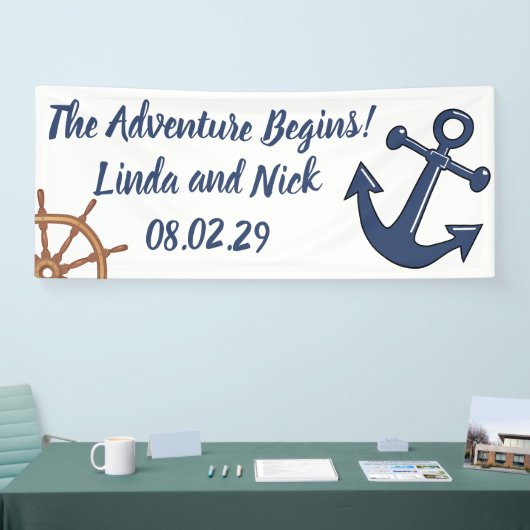 Nautical Wedding Banner Het avontuur begint (Beurs)