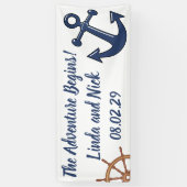 Nautical Wedding Banner Het avontuur begint (Verticaal)