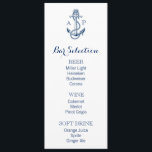 Nautical Wedding Bar Menu met anker en initialen<br><div class="desc">Elegant nautical bar menu sjabloon. Pas het aan met je eigen lijst. Schrap en vervang de woorden "bier,  wijn,  zachte drinken" als zij niet uw menu aanpassen. Zoek in onze winkel meer objecten met hetzelfde thema (d.w.z. trouwborden):  http://www.zazzle.co.uk/designbyredline</div>