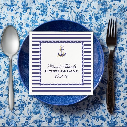 Nautical Wedding Bedankt Servetten