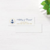 Nautical Wedding Blue Gold Registry Invoegen Kaart (Bureau)