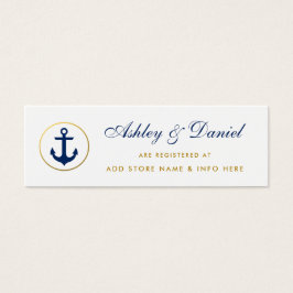 Nautical Wedding Blue Gold Registry Invoegen Kaart