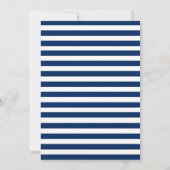Nautical Wedding Blue Stripes Invitation Kaart (Achterkant)
