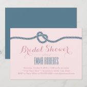 Nautical Wedding Blush & Dusty Blue Vrijgezellenfe Kaart (Voorkant / Achterkant)