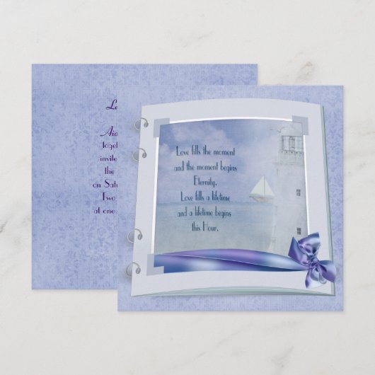 Nautical Wedding Book Kaart (Voorkant / Achterkant)